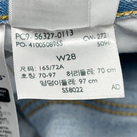 Levi’s 501 High Rise Light Wash 100% Cotton Button Fly Shorts Women’s Size 28 - Picture 8 of 9